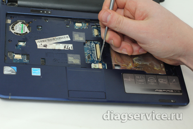 ремонт материнской платы ноутбука Acer  Aspire One KAV60